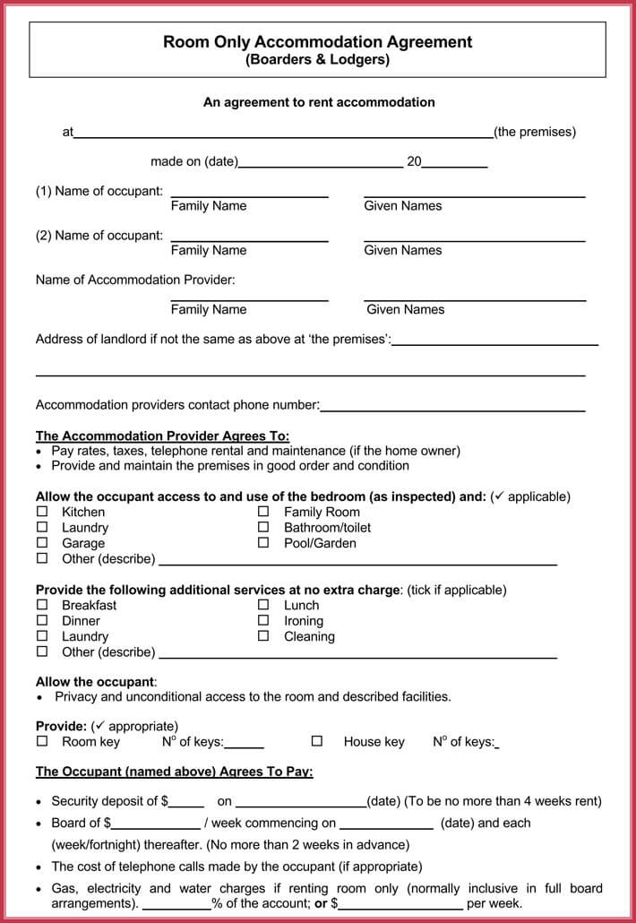 free room rental agreements to print